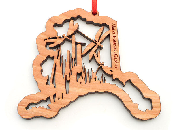 Alaska Botanical Garden Alaska State Shape Dragonfly Insert Ornament