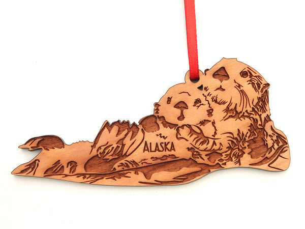 Alaska River Otter with Pup Ornament