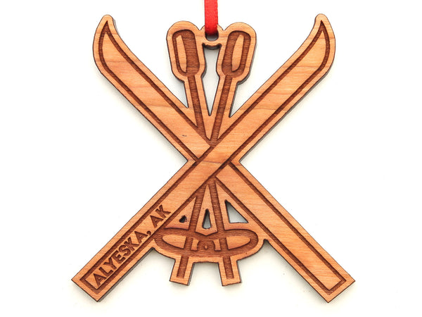 Alyeska Alaska Ski X Ornament