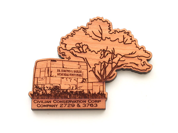 Dr Edmund A Babler Memorial State Park CCC Monument with Tree Magnet