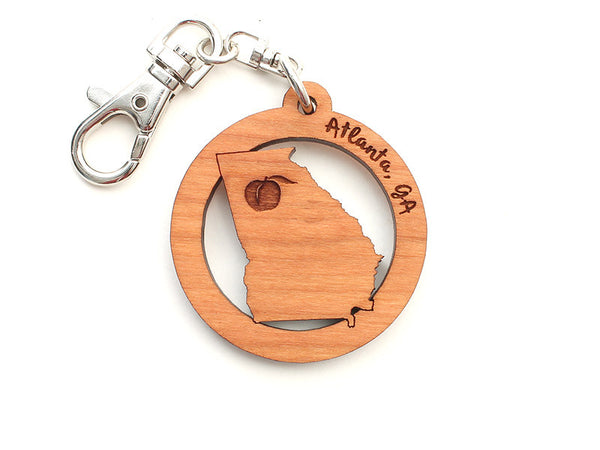 Atlanta Georgia State Peach Key Chain - Nestled Pines