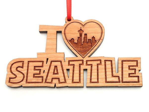 Seattle I Heart City Skyline Ornament