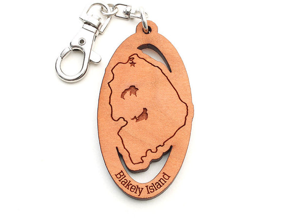 Blakely Island Cut Out Key Chain