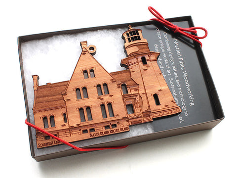 Block Island South East Light Ornament - Nestled Pines