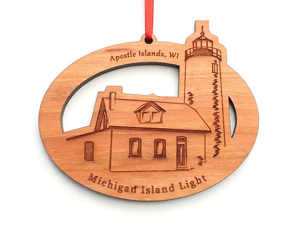 Madeline Island Michigan Island Light Ornament - Nestled Pines