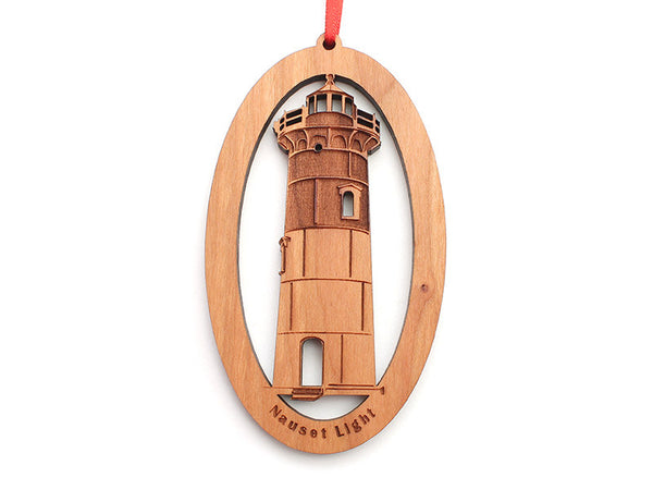 Cape Cod Nauset Light Oval Ornament - Nestled Pines