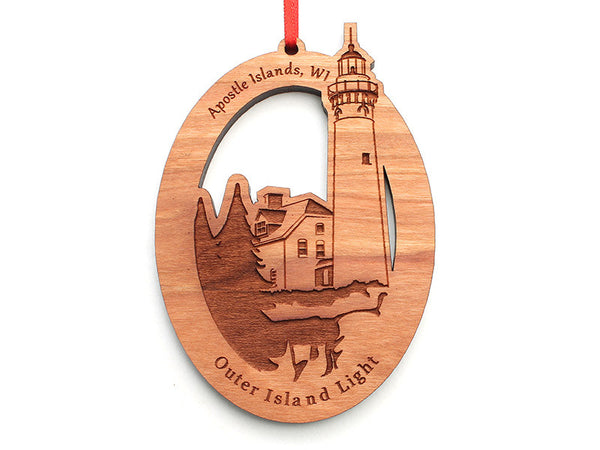 Madeline Island Outer Island Light Ornament - Nestled Pines