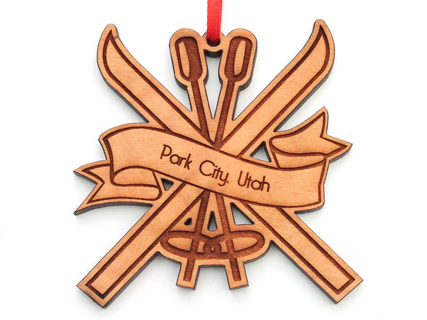 Park City UT Skis and Poles Ornament