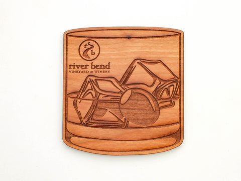 River Bend Vineyard & Winery Low-ball Glassware with Olive Coaster Set of 4