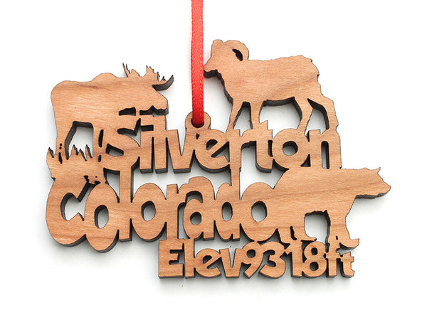 Silverton Text Ornament - Nestled Pines