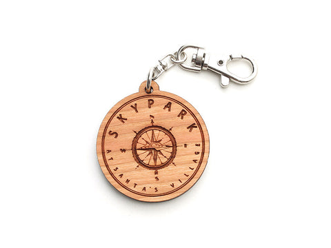 Skypark Logo Custom Wood Key Chain - Nestled Pines