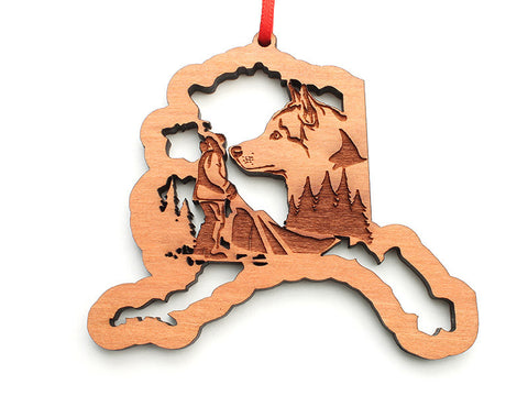 Alaska State Dog Sled Ornament - Nestled Pines