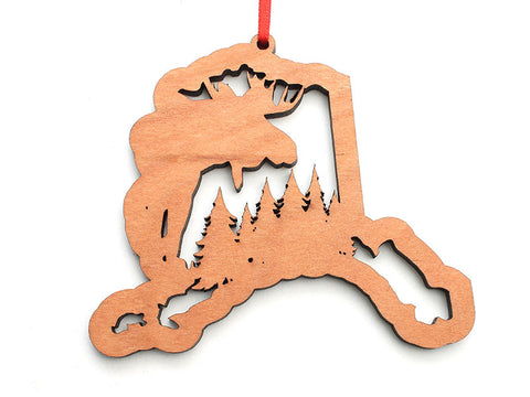 Smiling Moose Alaska Ornament with Moose Insert - Nestled Pines