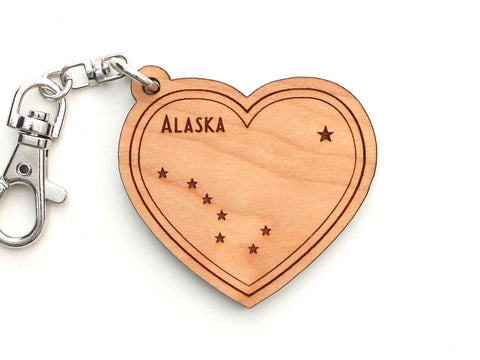 Alaska State Flag Heart Key Chain