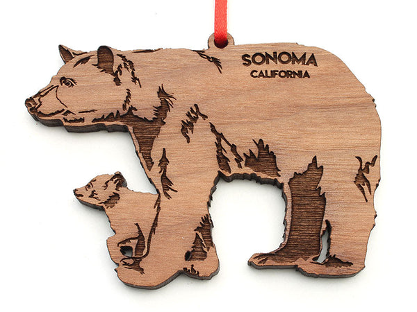 Solano Mission Bear with Cub Ornament