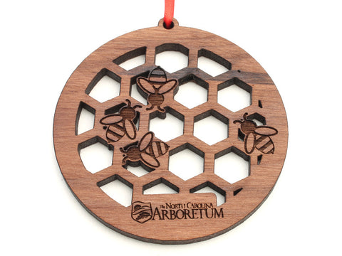 North Carolina Arboretum Circle Bee Honeycomb Ornament