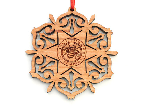 Southbank Logo Engraved Detailed Snowflake Ornament - Nestled Pines