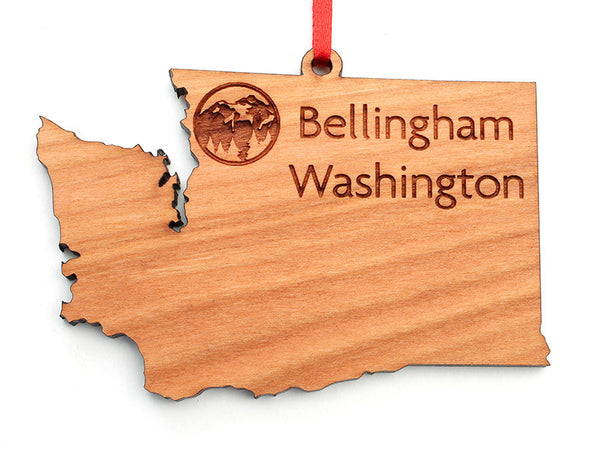 Village Books Bellingham Washington State Custom Ornament Alt - Nestled Pines