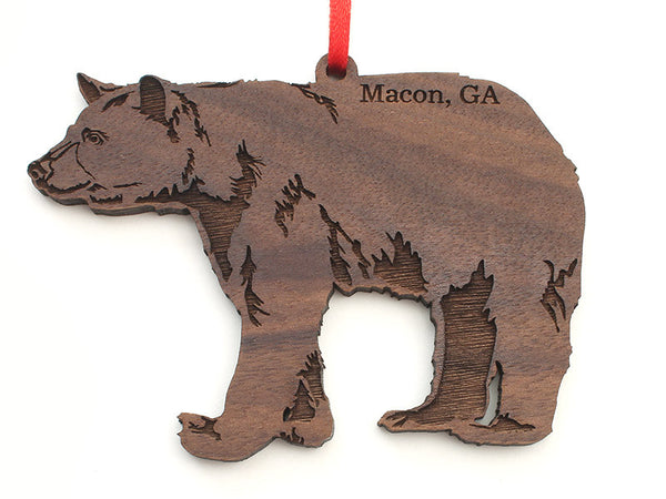 Macon Georgia Black Bear Custom Ornament - Nestled Pines