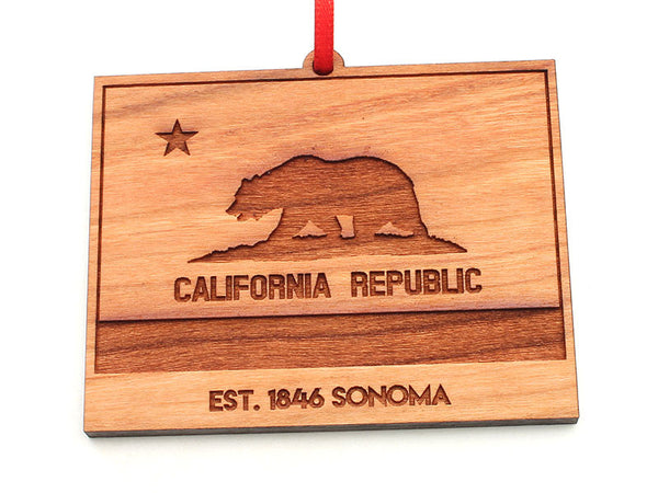 Solano Mission California Flag Ornament