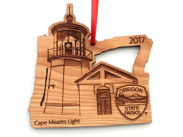 Oregon State Parks Cape Meares Lighthouse Shield Ornament