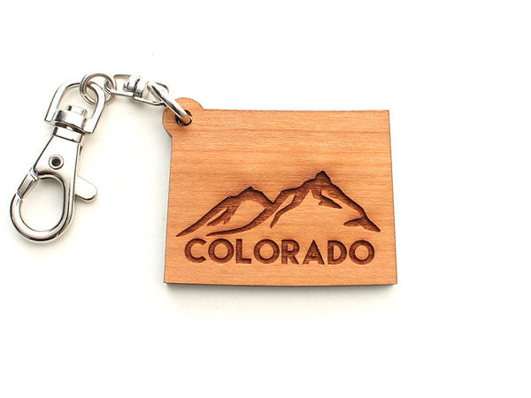Fruehauf's Colorado Shape Custom Engraved Key Chain - Nestled Pines