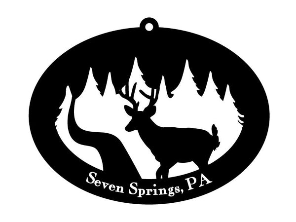 Seven Springs Northwoods Deer Ornament - Nestled Pines