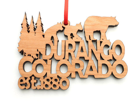 Durango Text Ornament - Nestled Pines