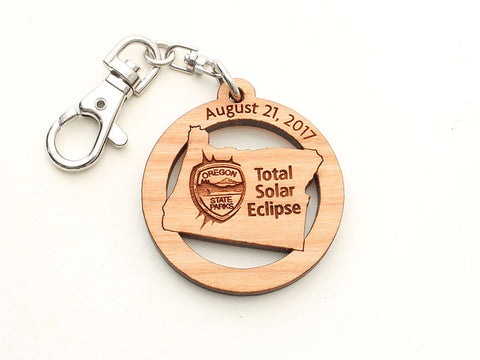 Oregon State Parks Solar Eclipse State Shape Key Chain