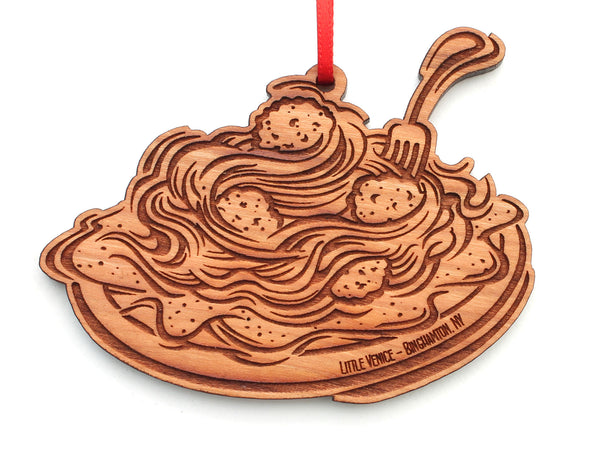Little Venice Fork and Spaghetti with Meatballs Ornament