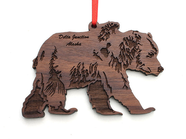 Smiling Moose Grizzly Bear Ornament ND - Nestled Pines