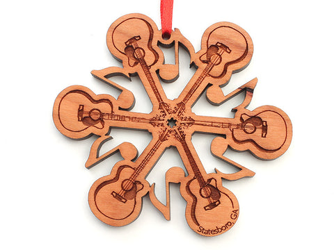 Guitar Snowflake Ornament - Nestled Pines