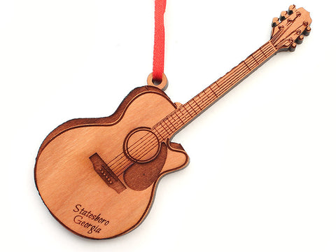 Statesboro Georgia Guitar Ornament - Nestled Pines