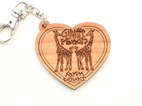 Giraffe Ranch Heart Logo Key Chain