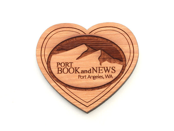 Port Book and News Heart Logo Magnet