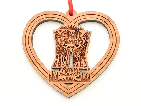 Giraffe Ranch Heart Logo Ornament