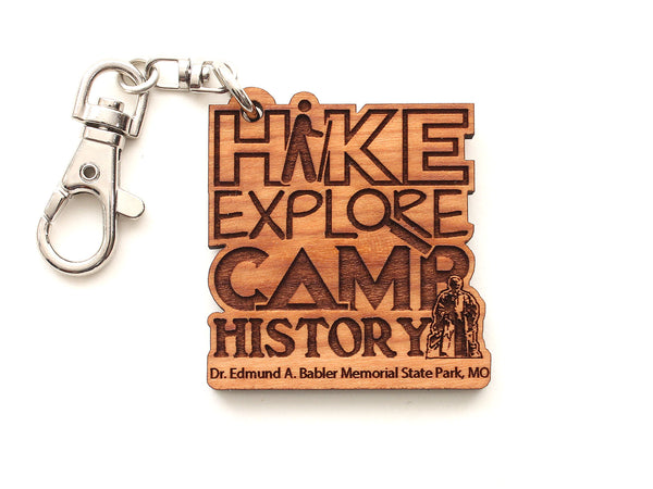Hike Explore Camp History Babler State Park Key Chain