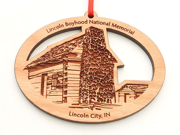 Lincoln Boyhood National Monument House Custom Oval Ornament