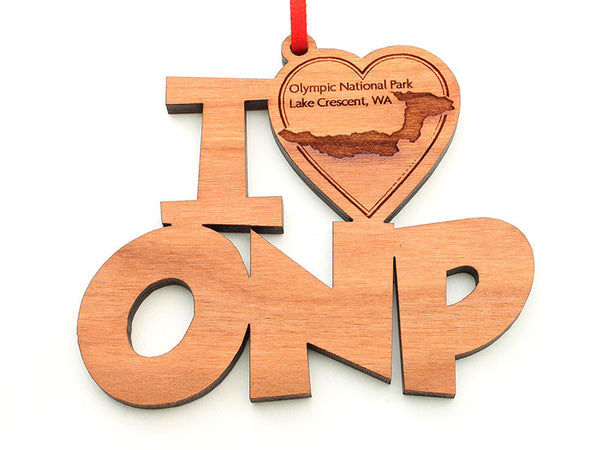 Olympic National Park I Heart ONP Lake Crescent Ornament