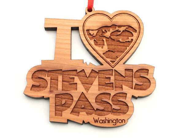 I Heart Stevens Pass Text Ornament