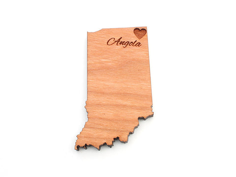 City of Angola Indiana State Shape Custom Magnet - Nestled Pines