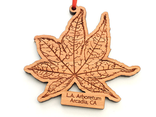 L. A. Arboretum Japanese Maple Leaf Custom Ornament - Nestled Pines