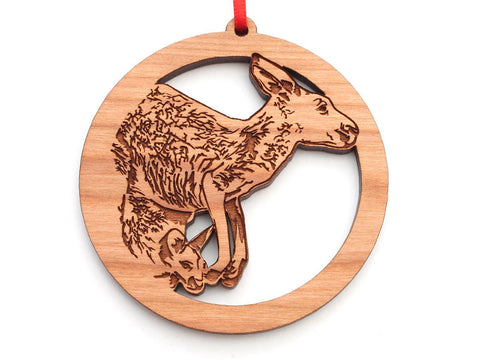 Kangaroo with Joey Circle Ornament