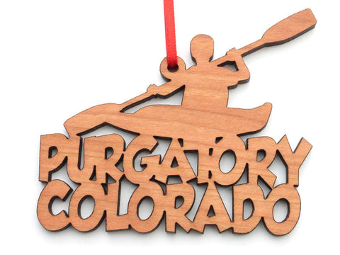 Purgatory Colorado Kayak Text Ornament