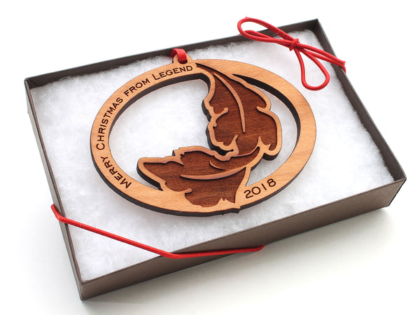 Legend Leaf Logo Oval Christmas Ornament Gift Box