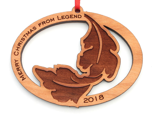 Legend Leaf Logo Oval Christmas Ornament