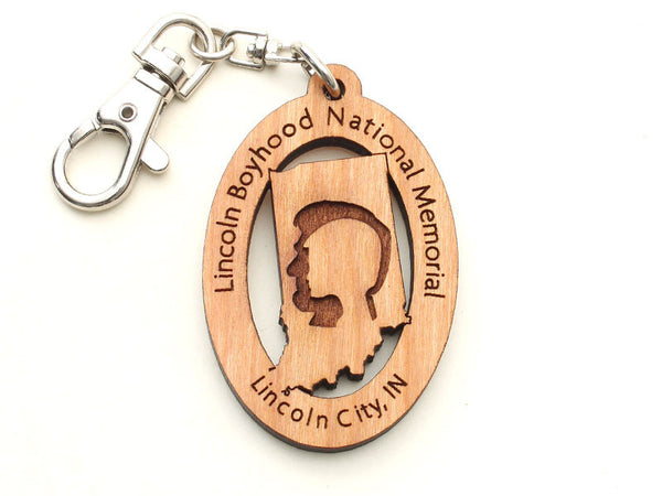 Lincoln Boyhood Indiana State Logo Key Chain