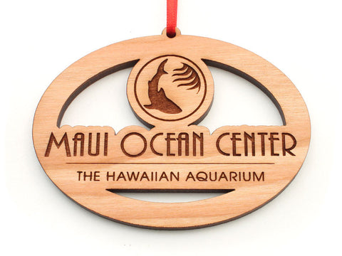 Maui Ocean Center Logo Custom Oval Ornament