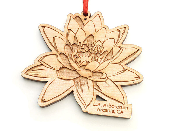L. A. Arboretum Lotus Flower Custom Engraved Ornament - Nestled Pines