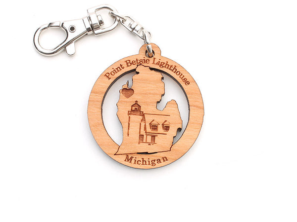 Point Betsie Lighthouse Michigan State Key Chain - Nestled Pines